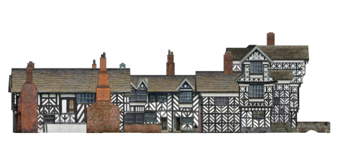 Little Moreton Hall, West & North Elevations
