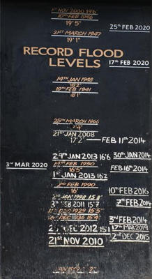 Flood Levels at the Boat