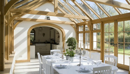 Oak Conservatory with Glass Roof