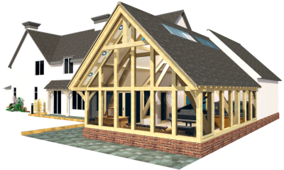 Glazed Gable Oak Garden Room