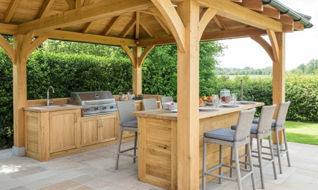Oak Framed BBQ Cover