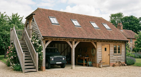 Three Bay Oak Victory with Workshop