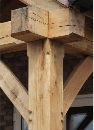 Oak Half Lapped Jointed Eaves Beams