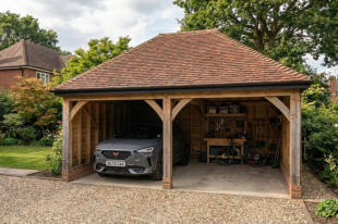 Thatched Oak Garage